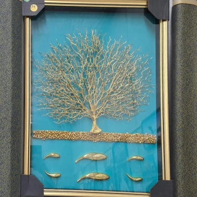 Golden Tree of Life: Nature-Inspired 3D Wall Art